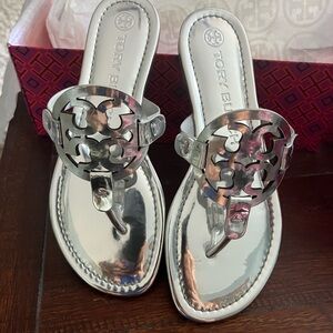 Tory Burch Silver Crystal Sandals